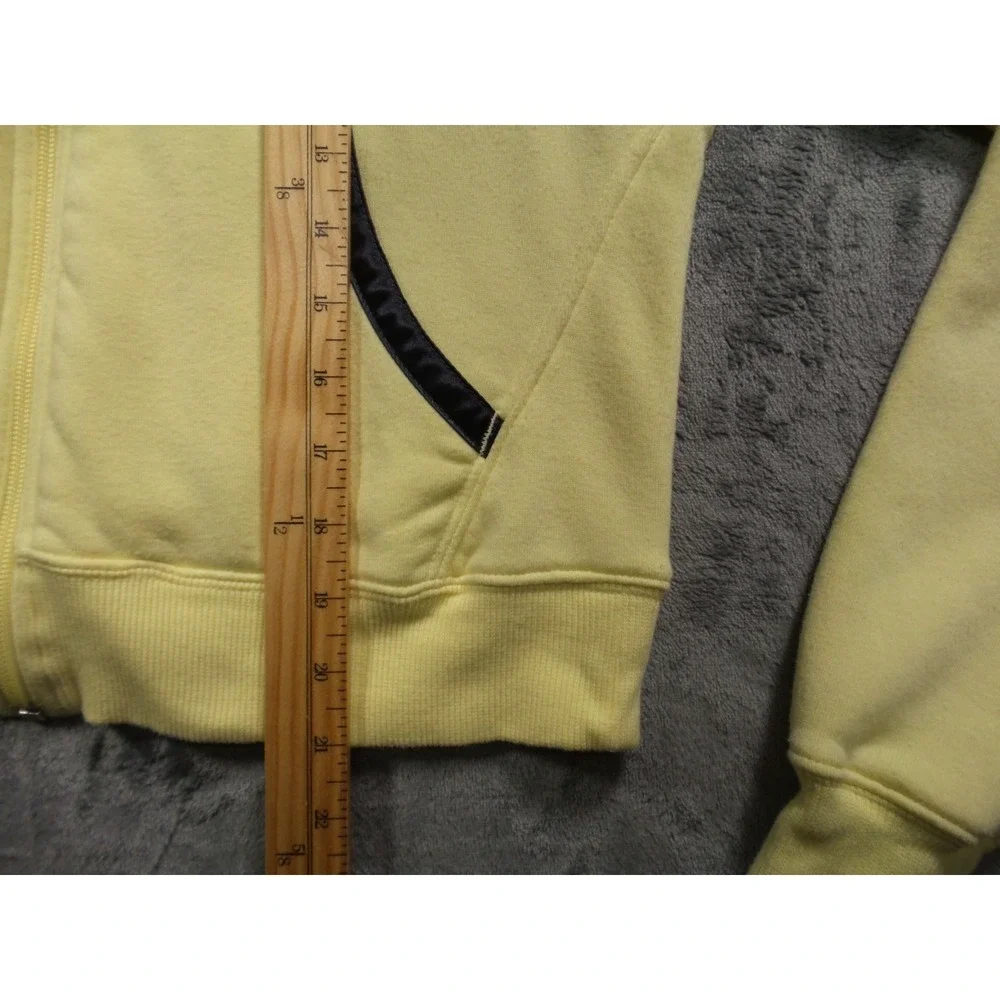 Nike Sweatshirt Womens Size M (8-10) Yellow Full Zip Hooded Pockets‎ Y2K Tag